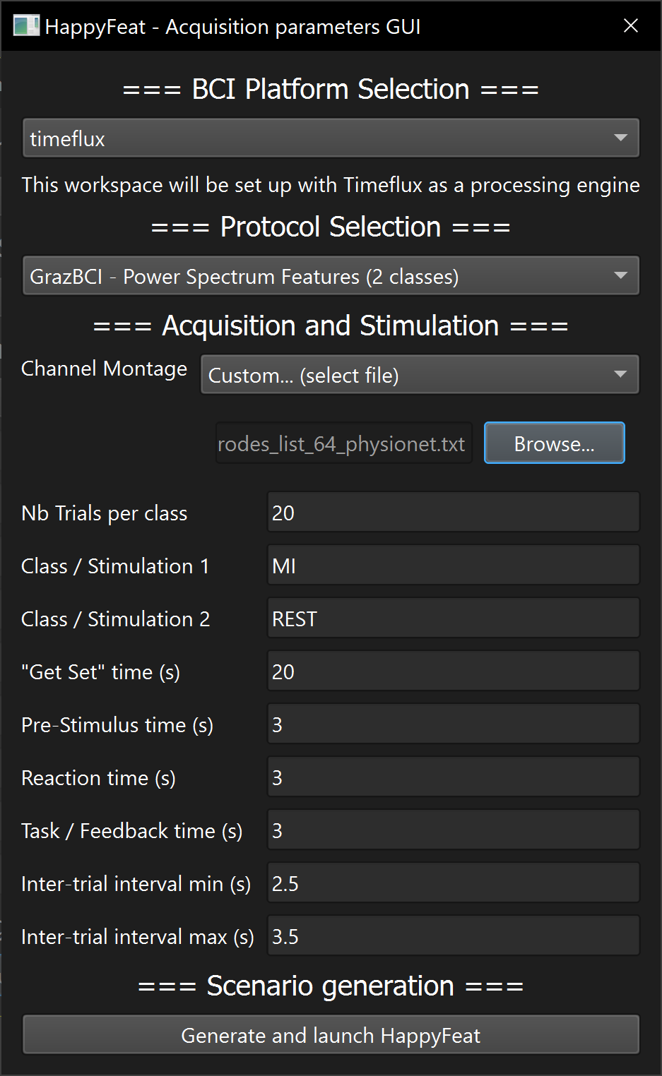 HappyFeat pipeline setup GUI